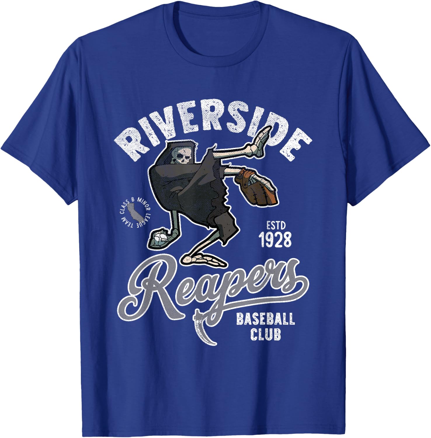 Riverside Grim Reapers Retro Minor League Baseball Team T-Shirt - T-Shirt | Royal