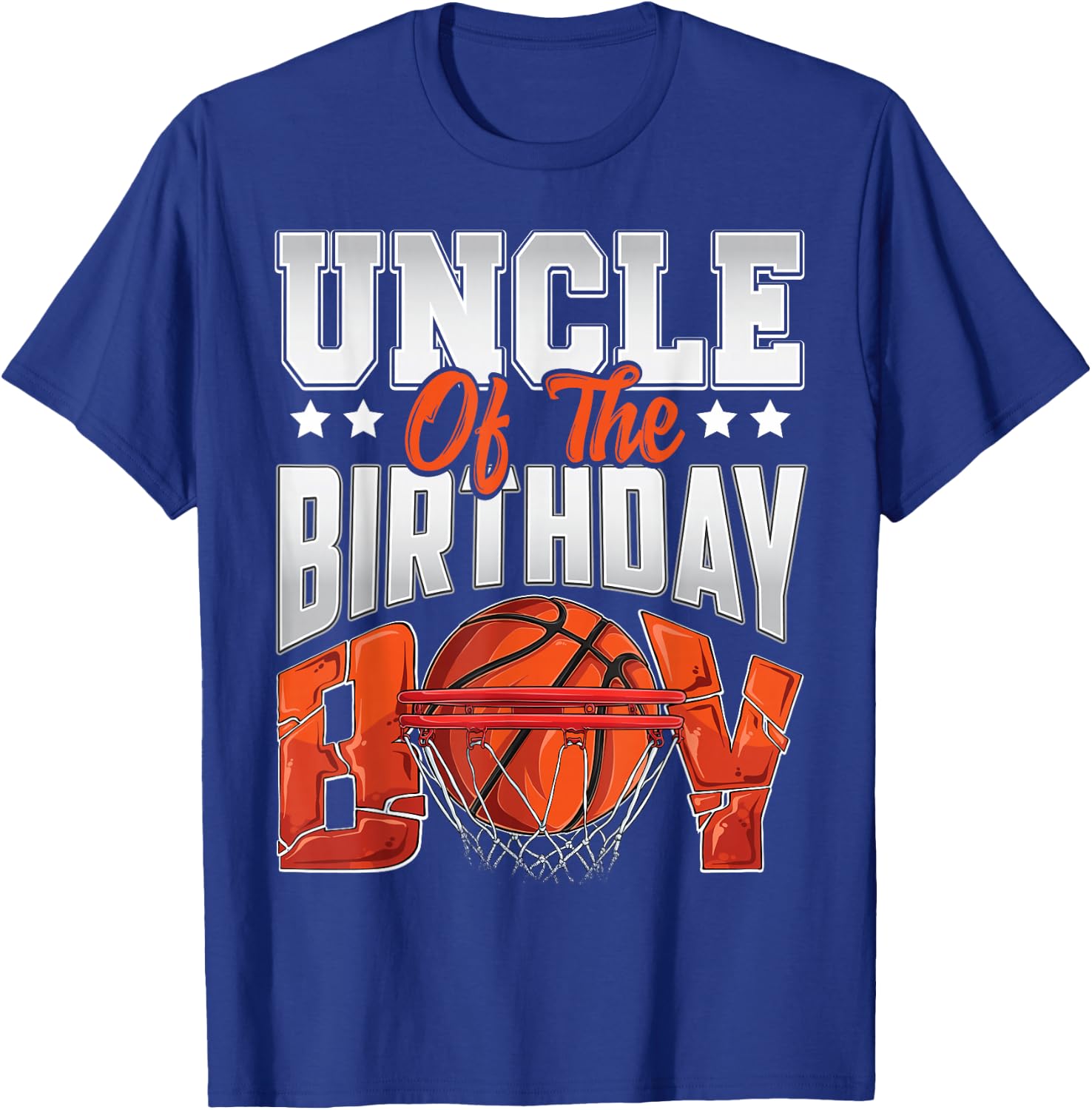 Uncle basketball birthday Boy Family Baller b-day Party T-Shirt - T-Shirt | Royal