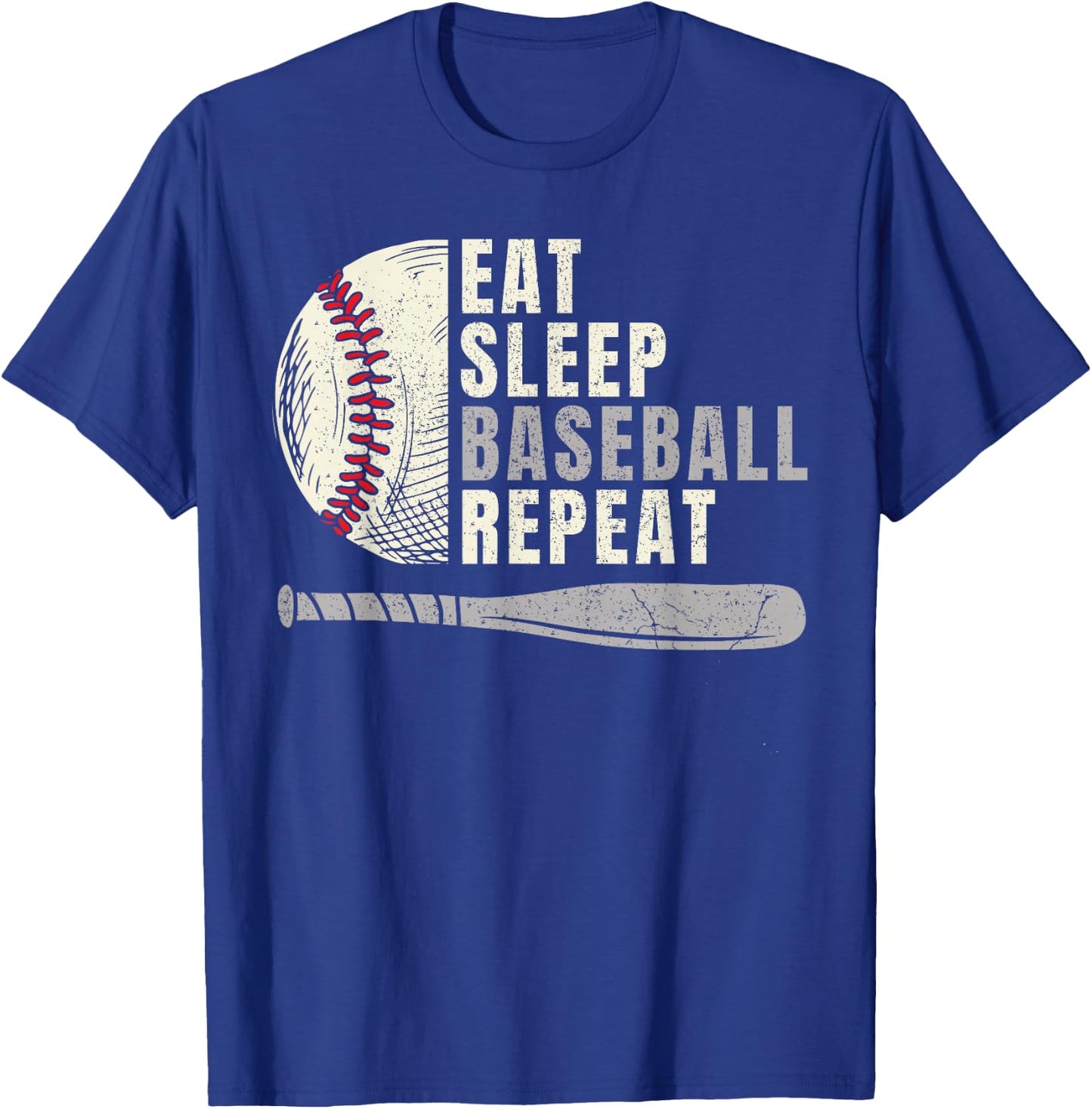 Eat Sleep Baseball Repeat Funny Baseball Player T-Shirt - T-Shirt | Royal