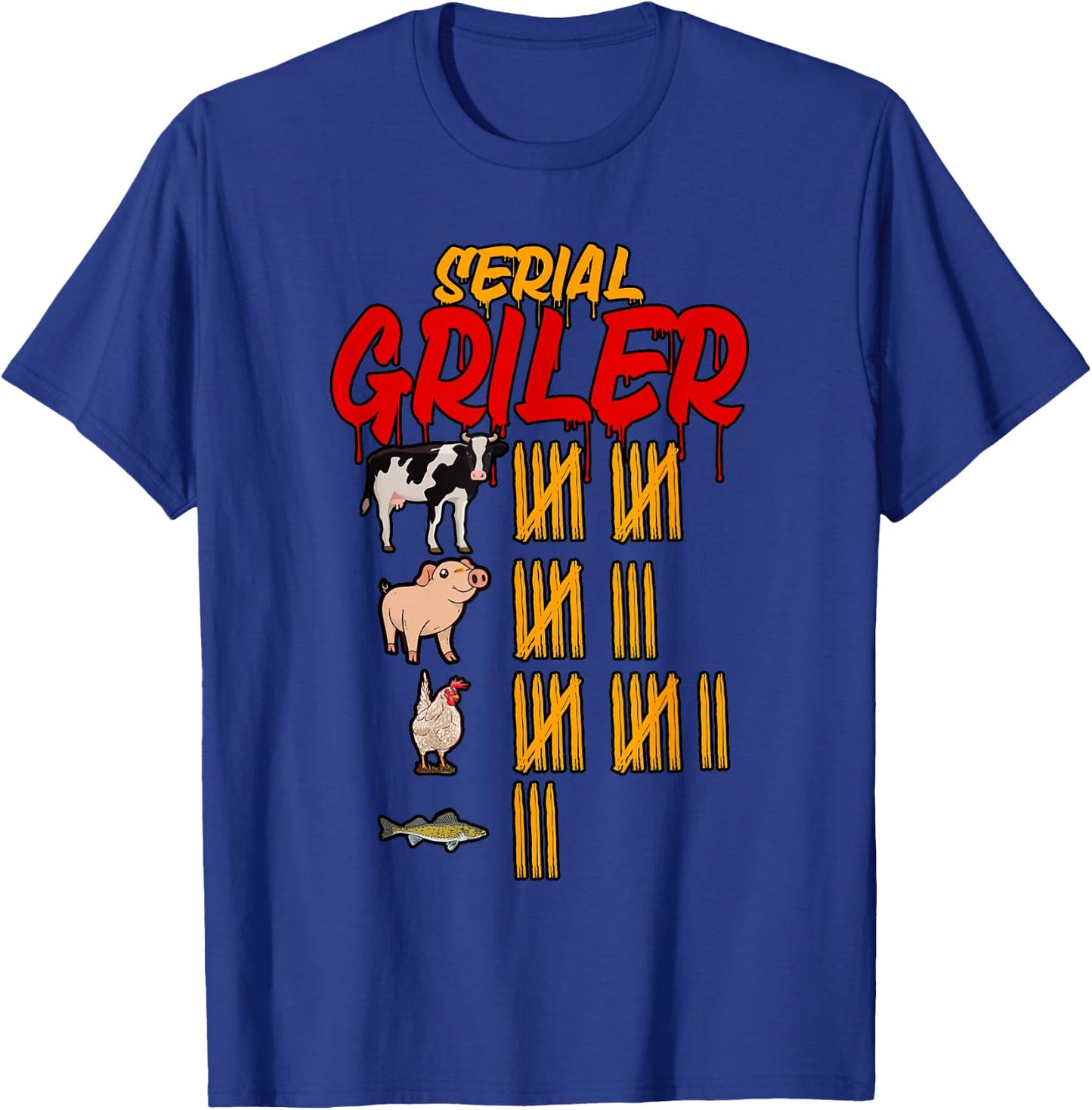 Serial Griller Pitmaster BBQ Smoker T-Shirt - T-Shirt | Royal