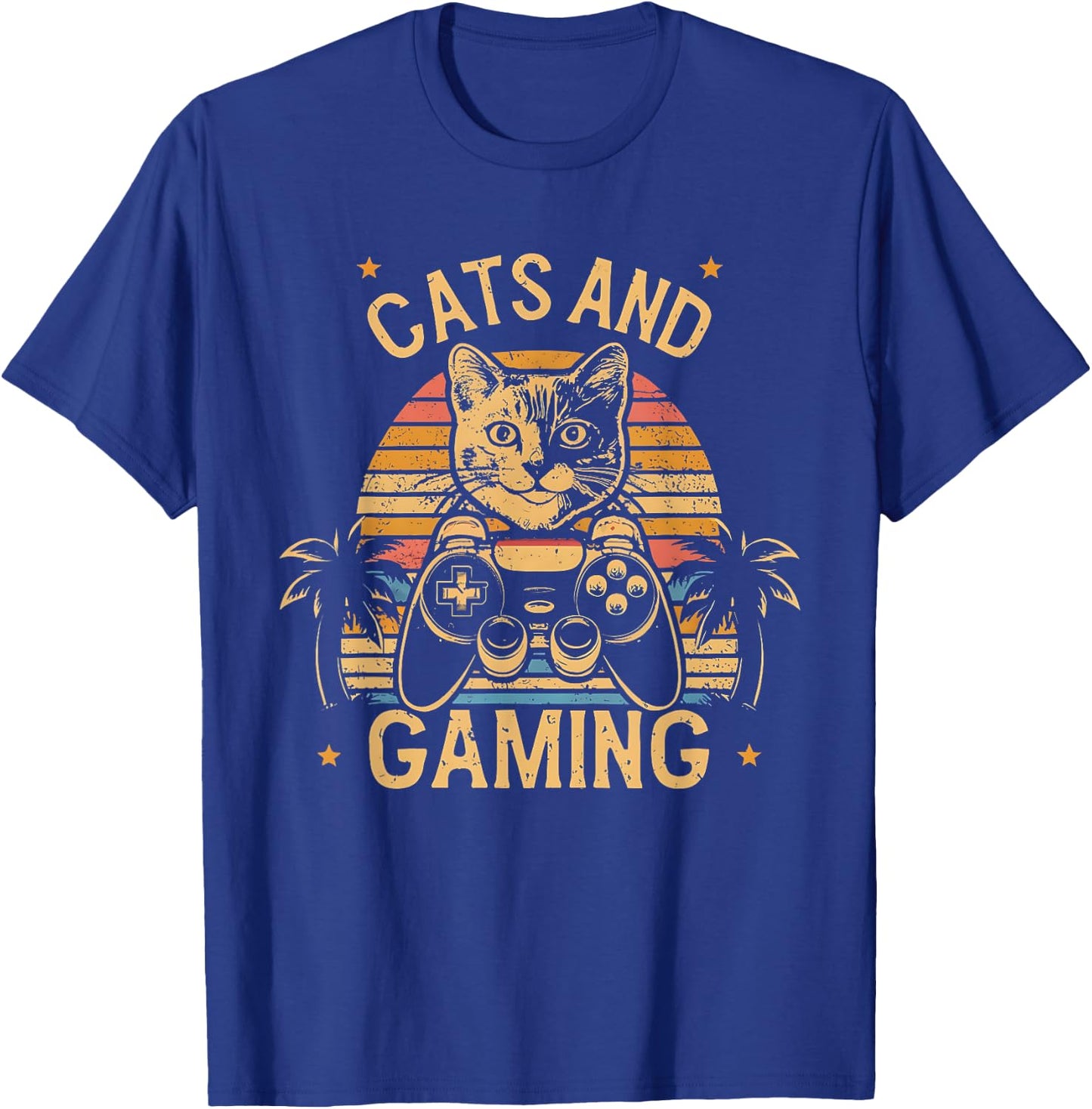 Cats And Gaming Game Cats Gaming Kitty Lover Gaming And Cats T-Shirt - T-Shirt | Royal