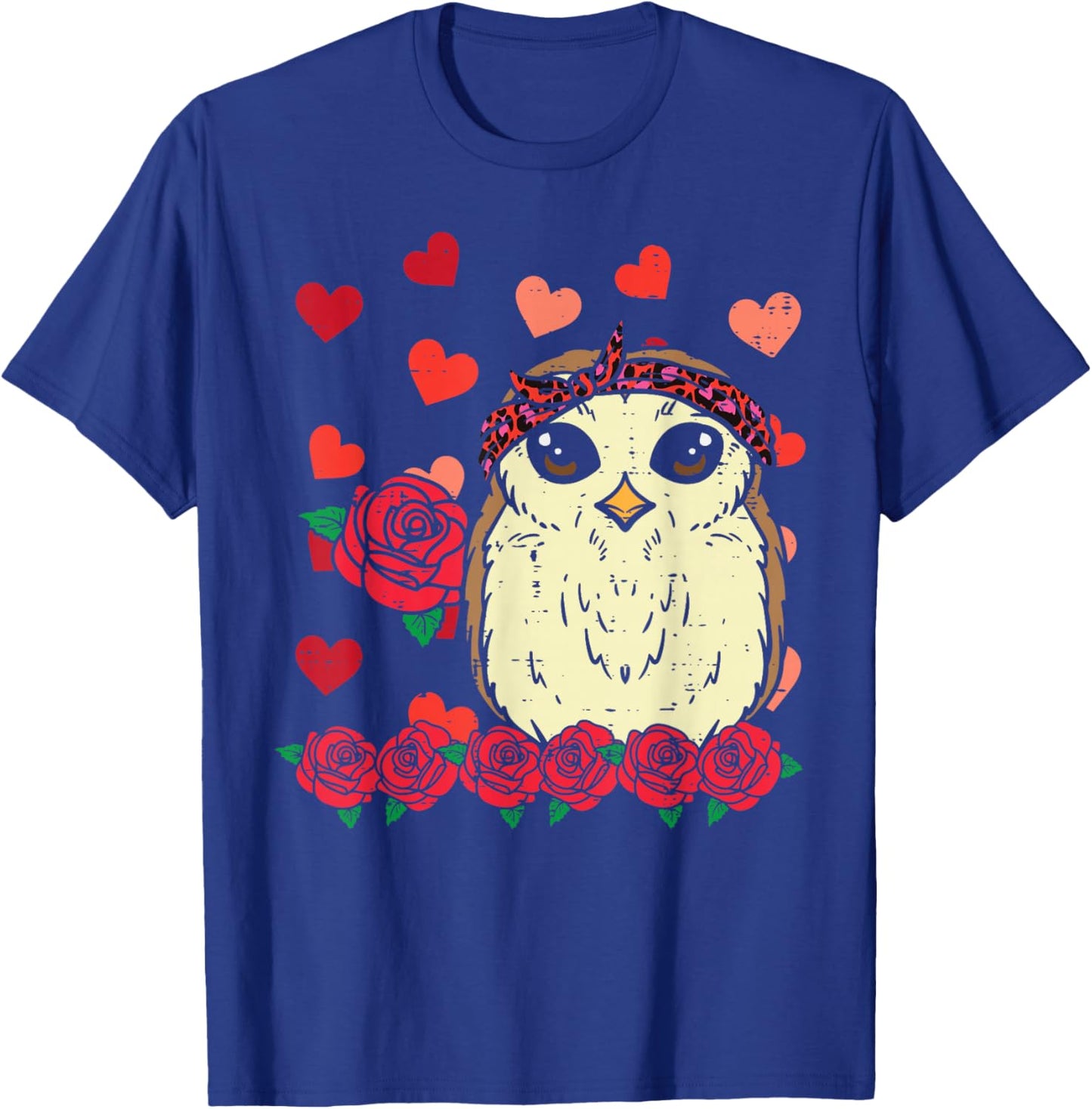 Valentines Day Leopard Baby Owl Women Girls Kids Toddler T-Shirt - T-Shirt | Royal