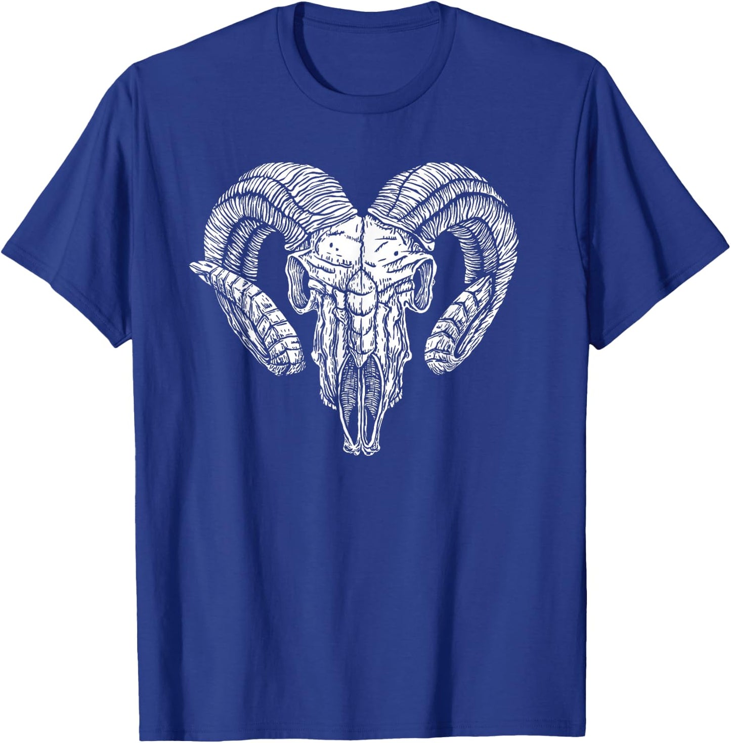 Vintage Old Ram Skull Retro Western Cowboys Bull Design T-Shirt - T-Shirt | Royal