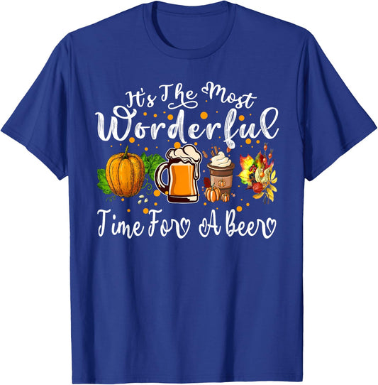 It's The Most Wonderful Time For A Beer Fall Thanksgiving T-Shirt - T-Shirt | Royal