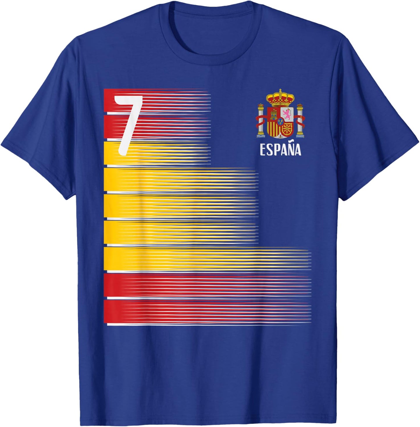Spain Number 7 Espana Spanish Soccer Fan Men Women Kids Boys T-Shirt - T-Shirt | Royal