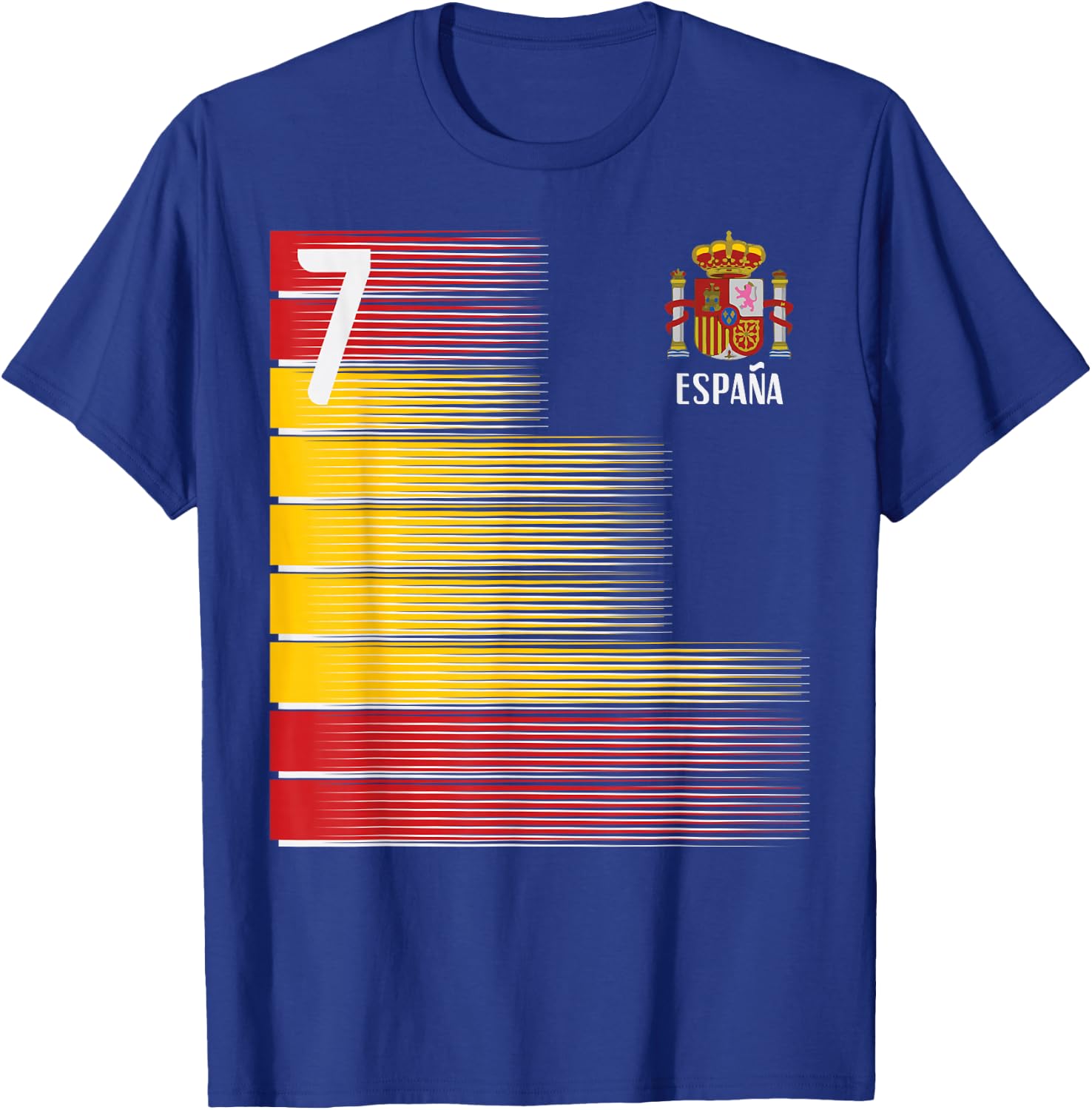 Spain Number 7 Espana Spanish Soccer Fan Men Women Kids Boys T-Shirt - T-Shirt | Royal
