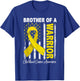 Brother Of A Warrior Childhood Cancer Awareness USA Flag T-Shirt - T-Shirt | Royal