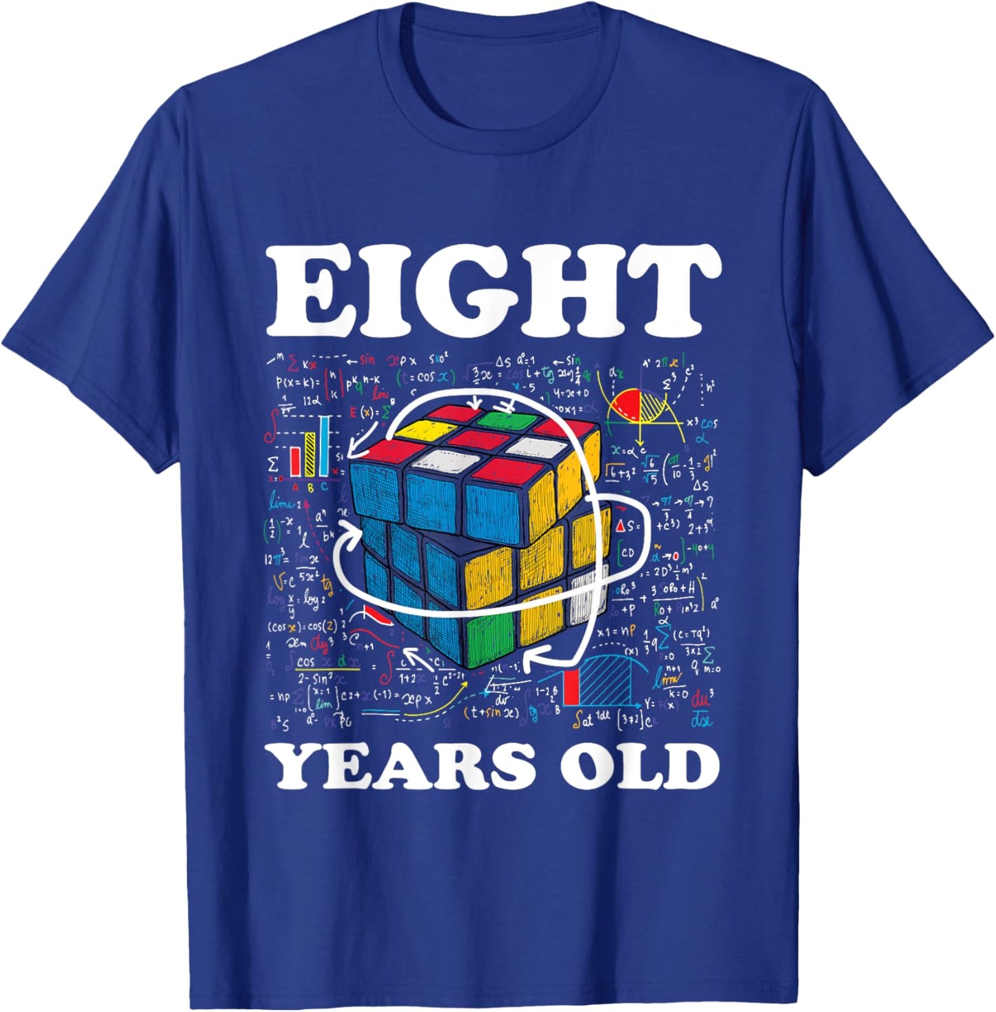 Competitive Speed Cubing 8 Years Old Birthday for Boy Girl T-Shirt - T-Shirt | Royal