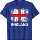 Retro English Flag Shirt Patriotic England Flag T-Shirt - T-Shirt | Royal