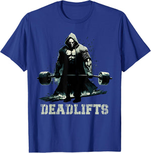 Deadlifts Funny Gym Leg Day Grim Reaper Deadlifting Weights T-Shirt - T-Shirt | Royal