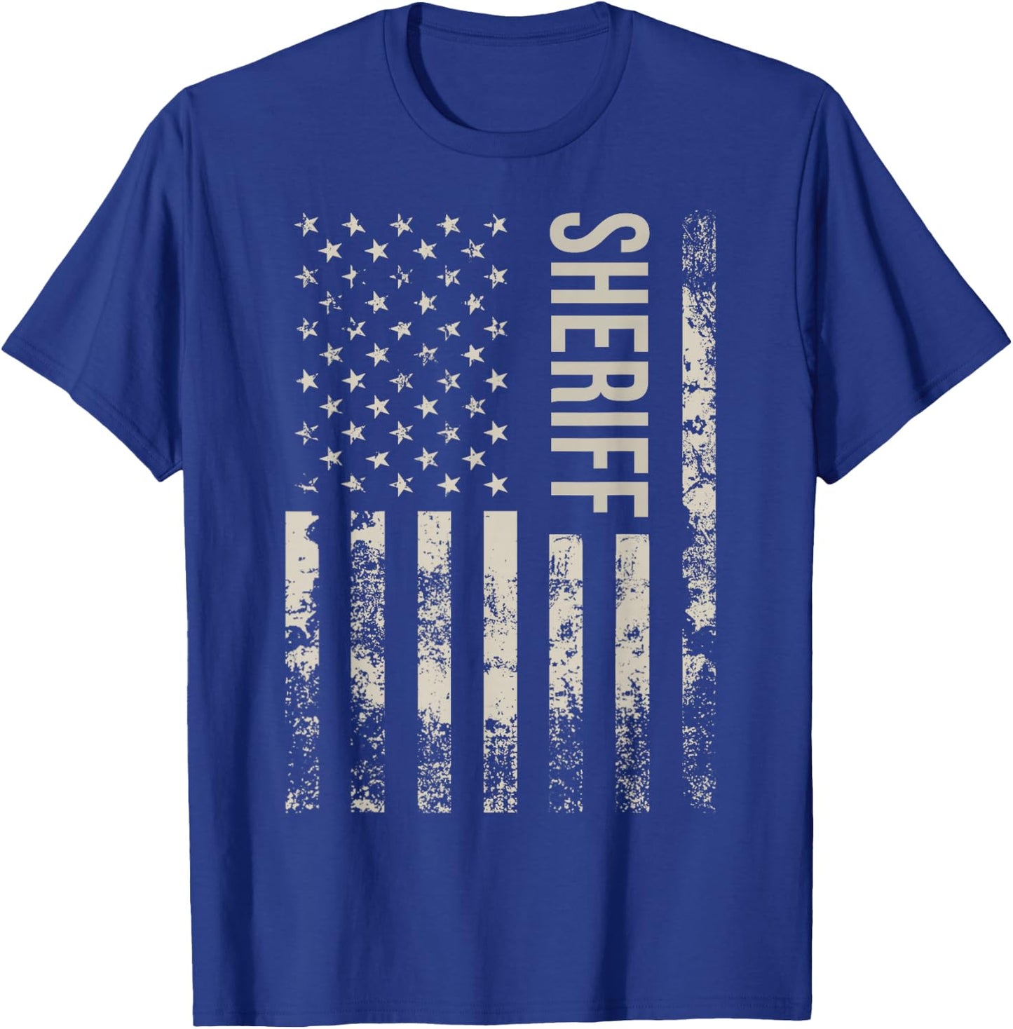 Vintage US American Flag Sheriff T-Shirt - T-Shirt | Royal