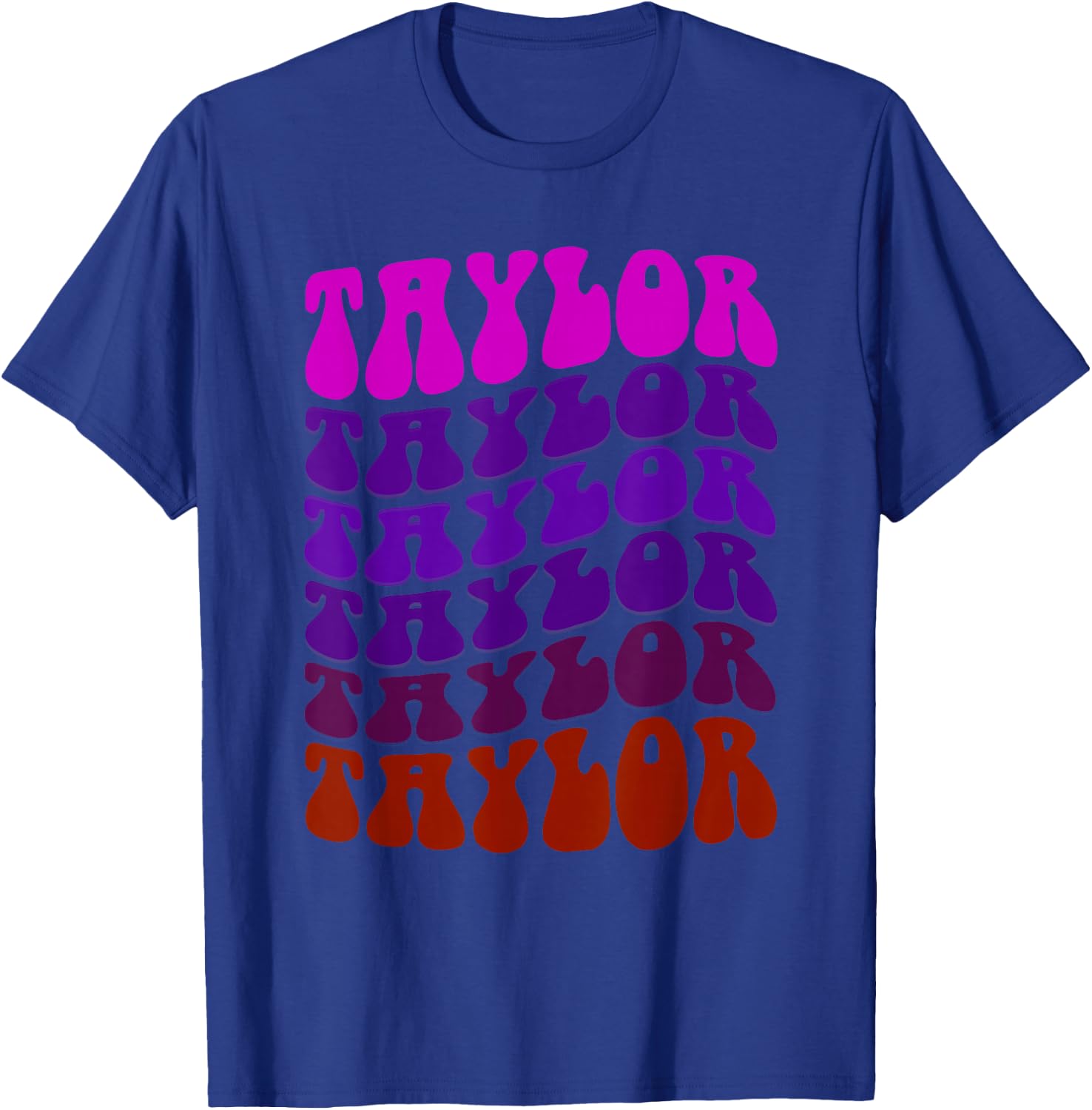 Retro TAYLOR Girl First Name Wavy My Birthday Personalized T-Shirt - T-Shirt | Royal