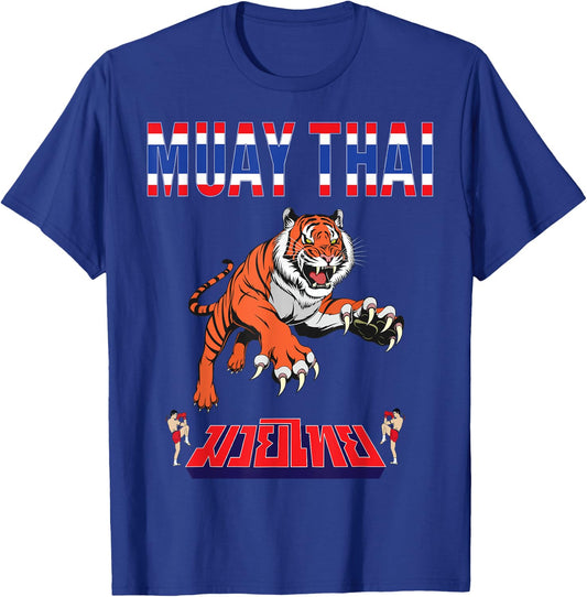 Sawadee thai traditional sak yant thai twin tiger muay thai T-Shirt - T-Shirt | Royal