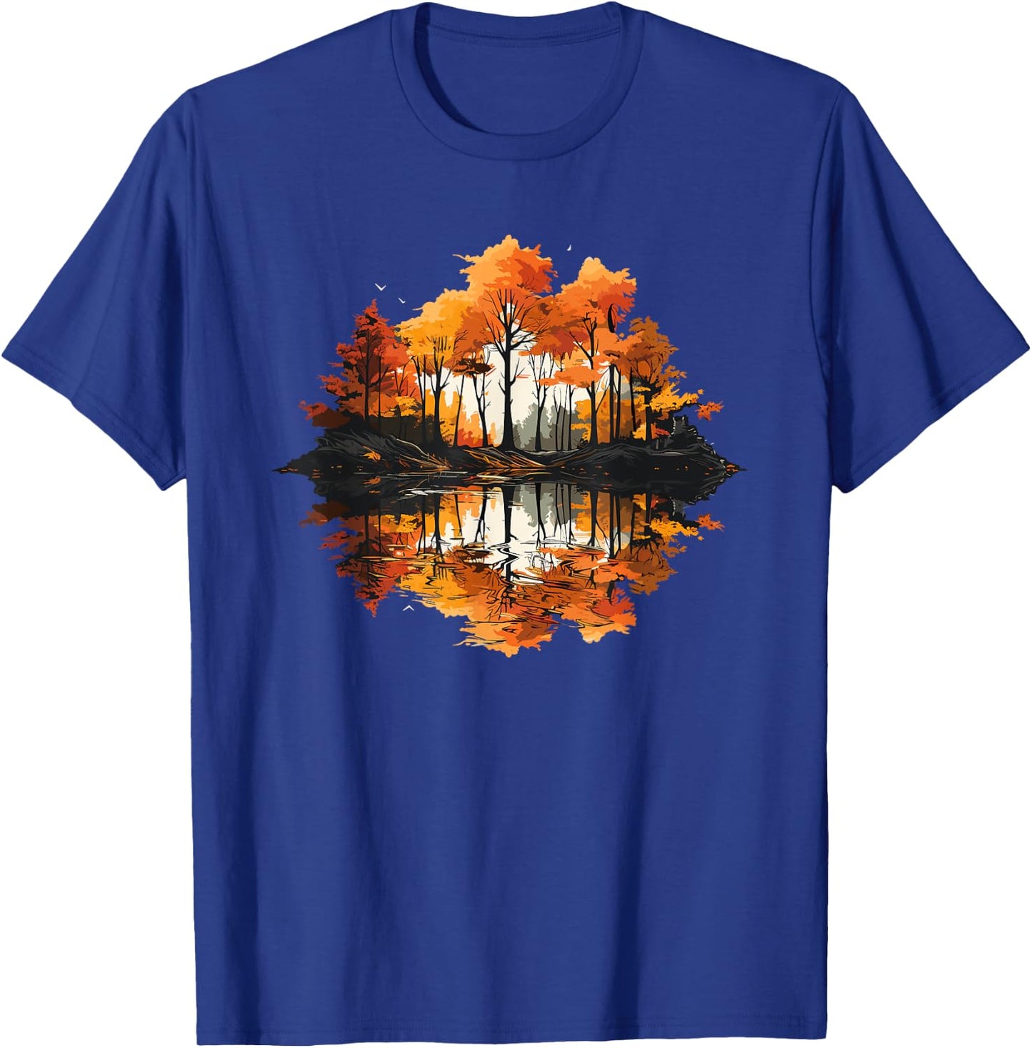 Nature Reflection Forest Trees Outdoor Wildlife T-Shirt - T-Shirt | Royal