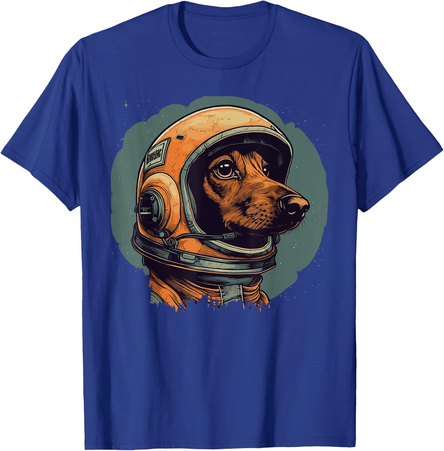 Vintage Dachshund Wiener Astronaut Dog In Space Helmet Suite T-Shirt - T-Shirt | Royal