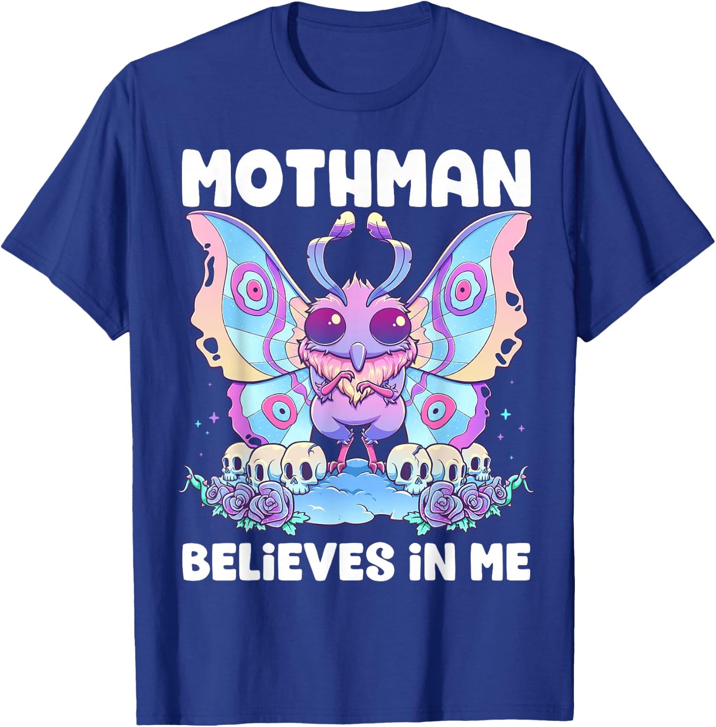 Pastel Goth Mothman Believes In Me Gothic Cryptid Wicca T-Shirt - T-Shirt | Royal