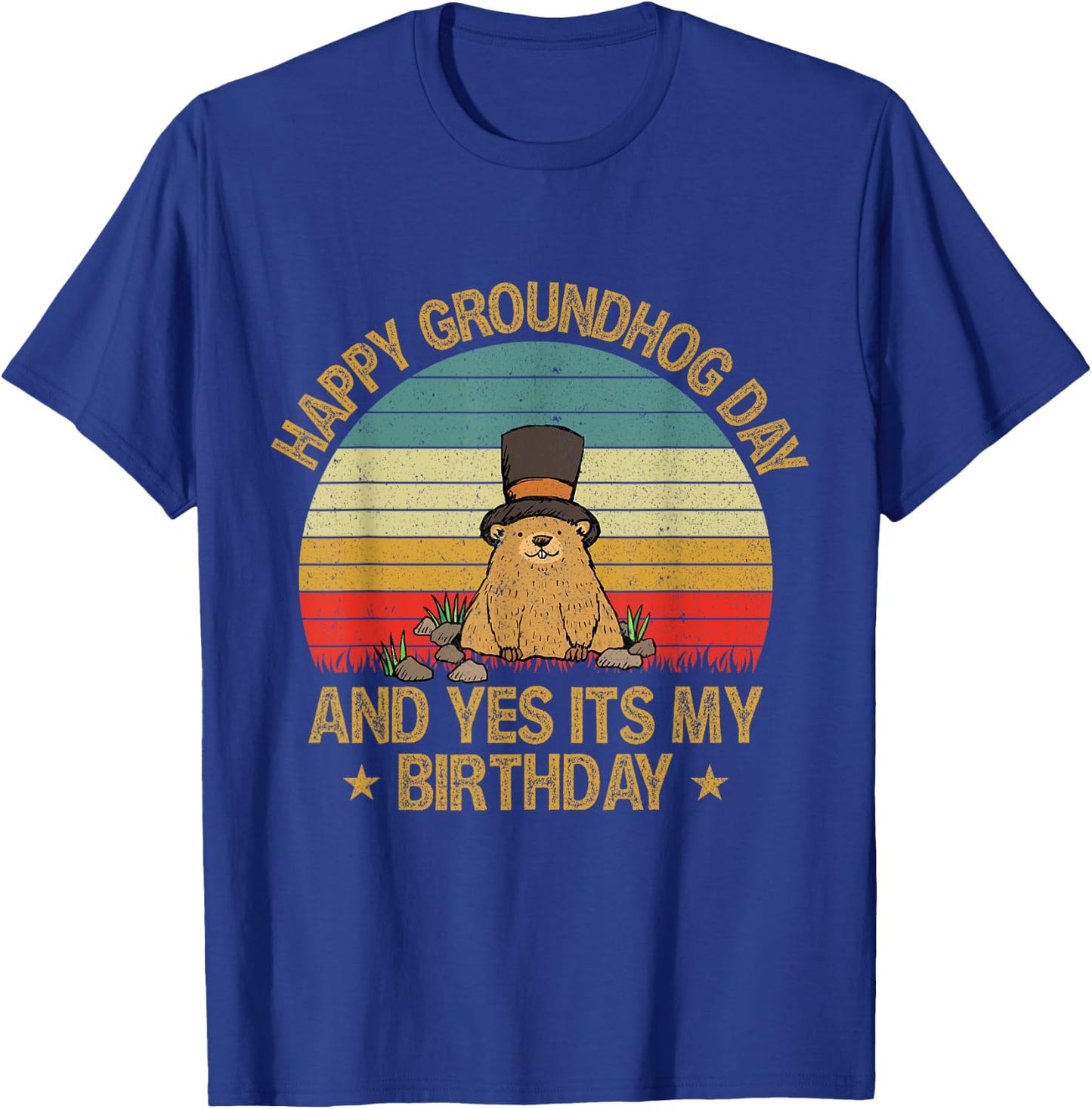Happy Groundhog Day Lovers Costume Boys Girls Women Men T-Shirt - T-Shirt | Royal