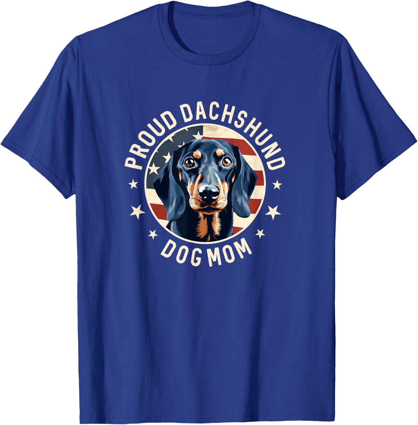 Proud Dachshund Mom American Flag, Dachshund Dog Mom T-Shirt - T-Shirt | Royal