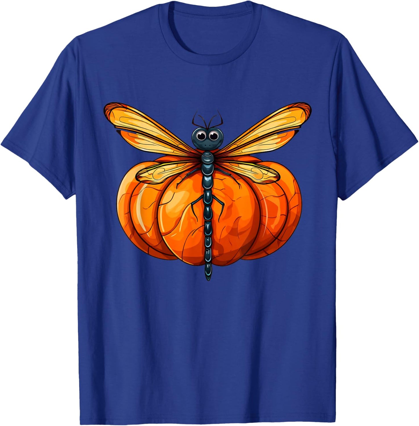 Vintage Dragonfly Pumpkin Lazy Halloween Party Costume Kids T-Shirt - T-Shirt | Royal