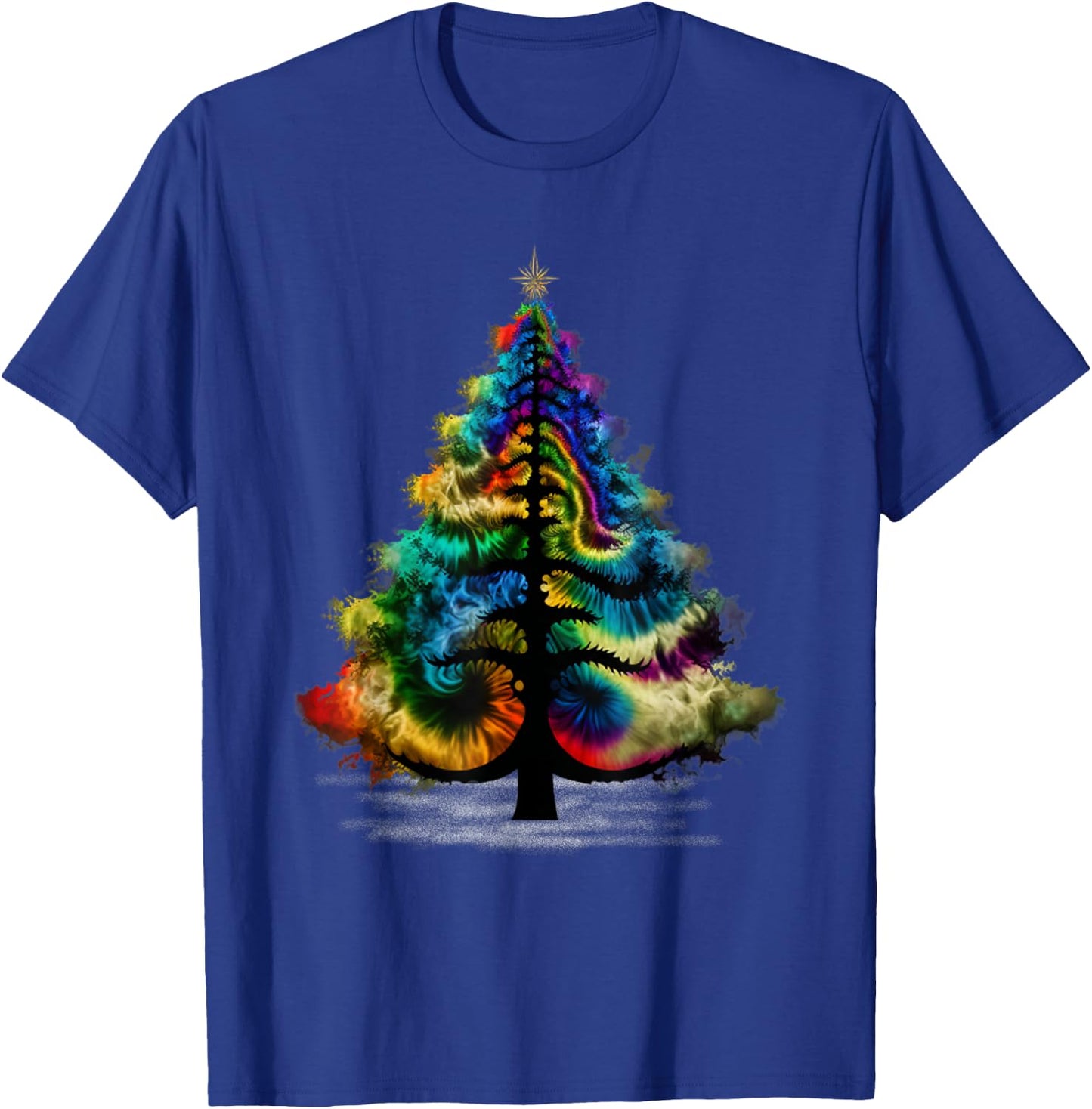 Christmas Tree Tie Dye Colorful Shirt Men Women Cute Tree T-Shirt - T-Shirt | Royal