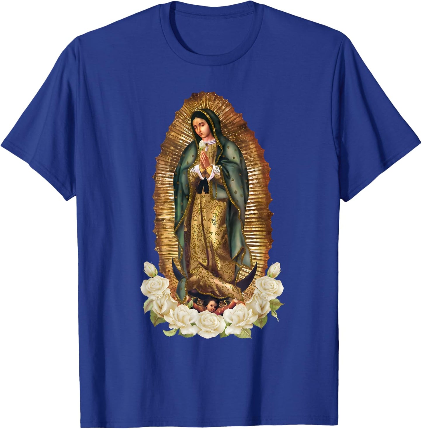 Our Lady of Guadalupe Virgin Mary Catholic Saint T-Shirt - T-Shirt | Royal