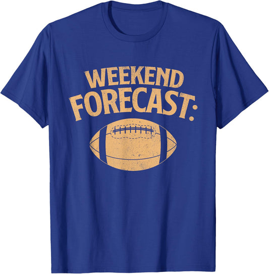 Weekend Forecast - American USA Football Player Sports Lover T-Shirt - T-Shirt | Royal