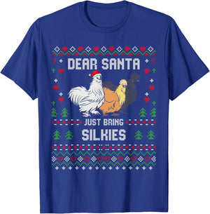 Silkie Chicken Christmas Silkies Ugly Xmas Sweater T-Shirt - T-Shirt | Royal