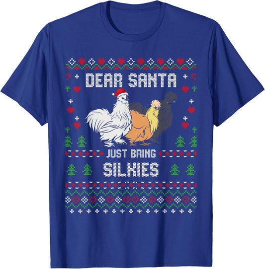 Silkie Chicken Christmas Silkies Ugly Xmas Sweater T-Shirt - T-Shirt | Royal