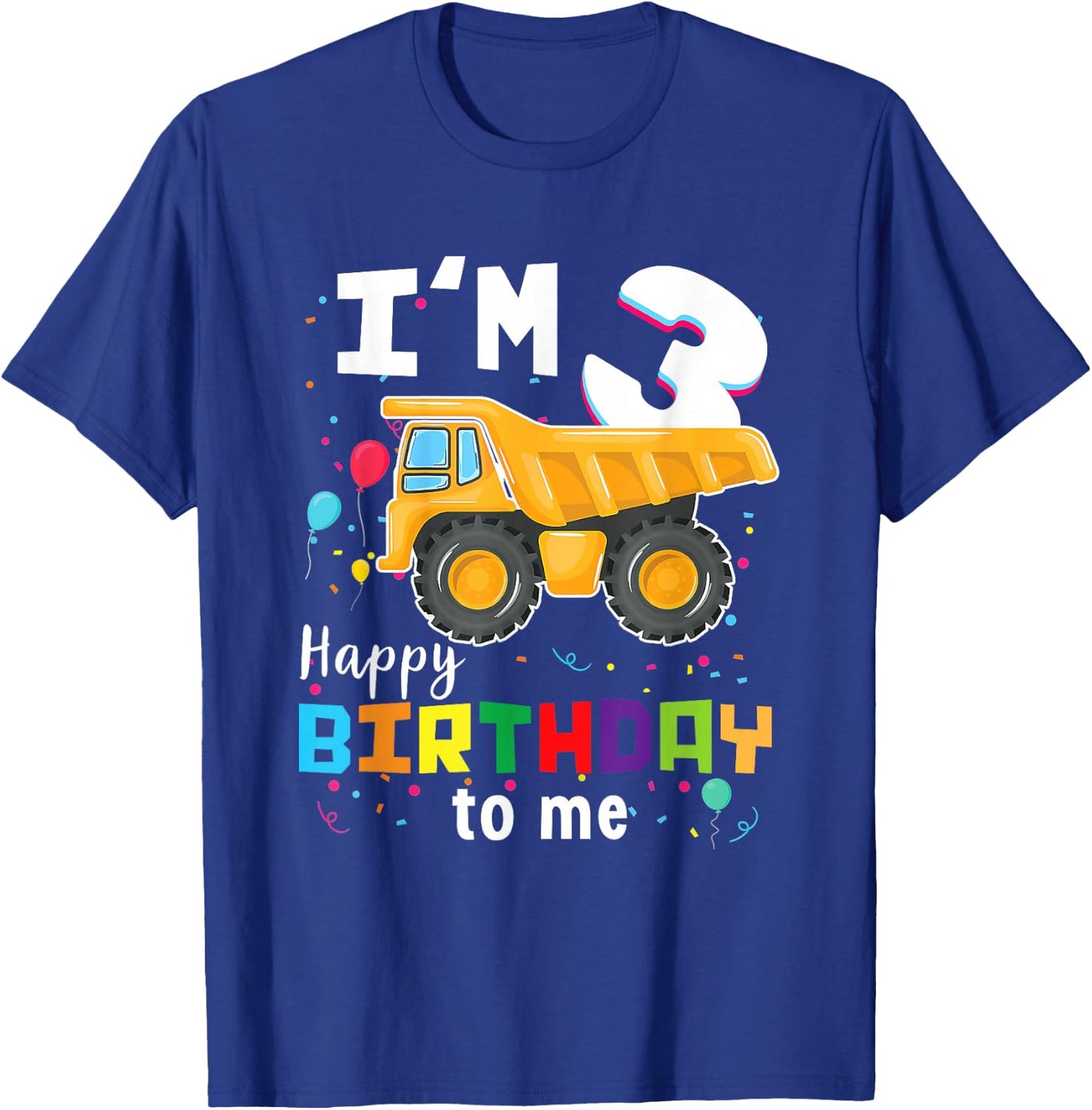 3rd Birthday Construction Birthday Shirt Boy 3 Dump Truck T-Shirt - T-Shirt | Royal