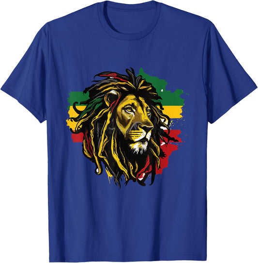 Jamaican Lion Jamaican Rasta Flag Lion Of Judah Reggae Music T-Shirt - T-Shirt | Royal