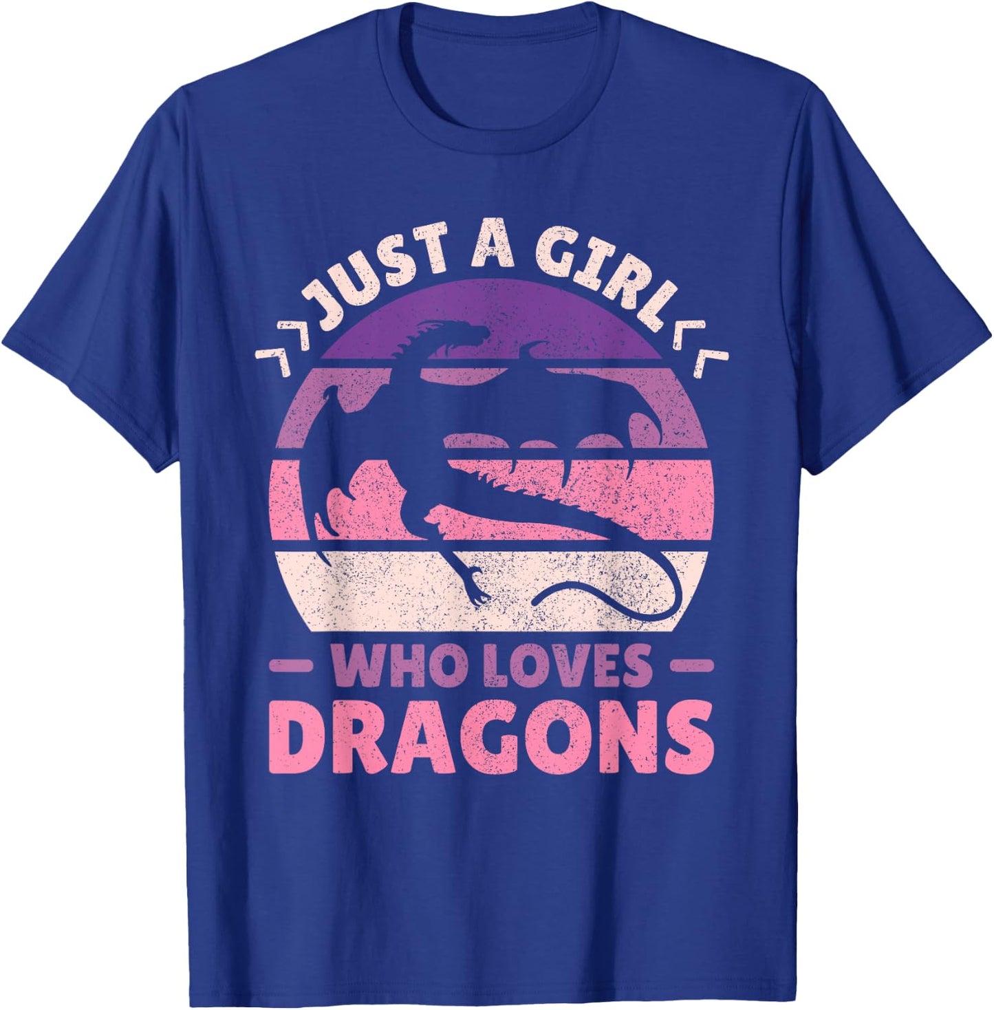 Just A Girl Who Loves Dragons Women Girls Kids Cute Dragon T-Shirt - T-Shirt | Royal
