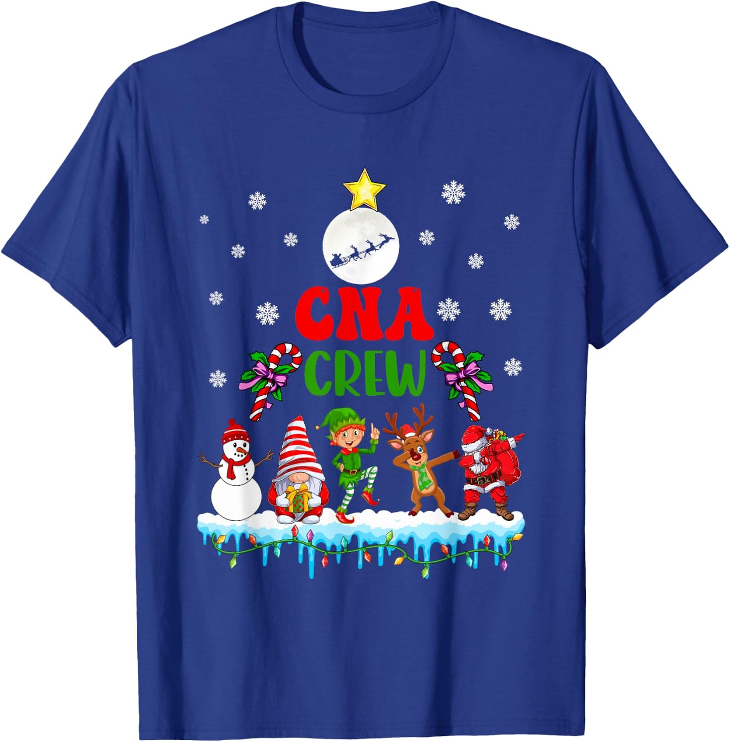 CNA Crew Xmas Dabbing Reindeer Santa Elf Proud Nurse Nursing T-Shirt - T-Shirt | Royal