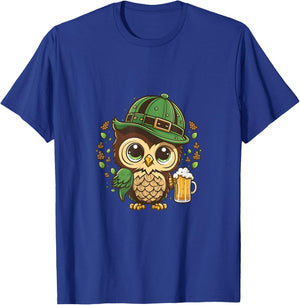 Happy St. Patrick's Day Owl Bird Beer St Pat T-Shirt - T-Shirt | Royal