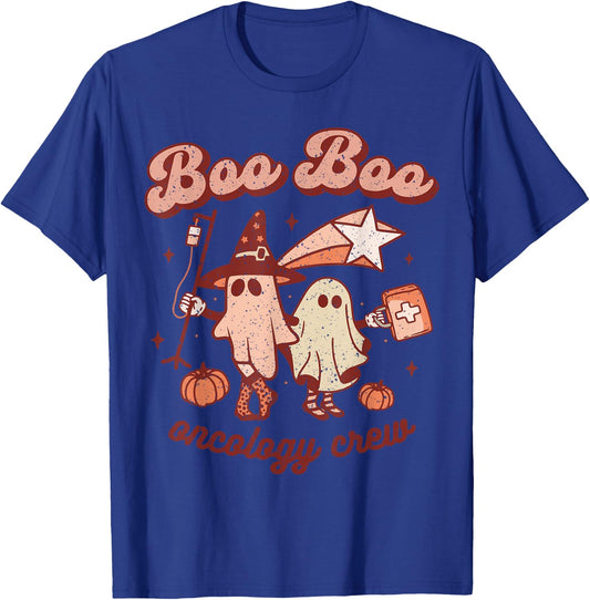 Spooky Boo Oncology Nurse Halloween Crew Fall ONC Nursing T-Shirt - T-Shirt | Royal