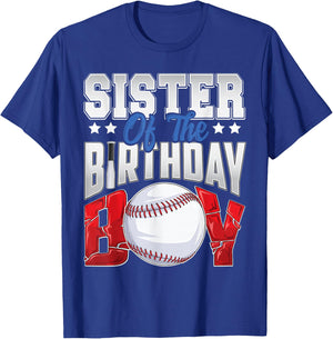 Sister Baseball birthday Boy Family Baller b-day Party T-Shirt - T-Shirt | Royal