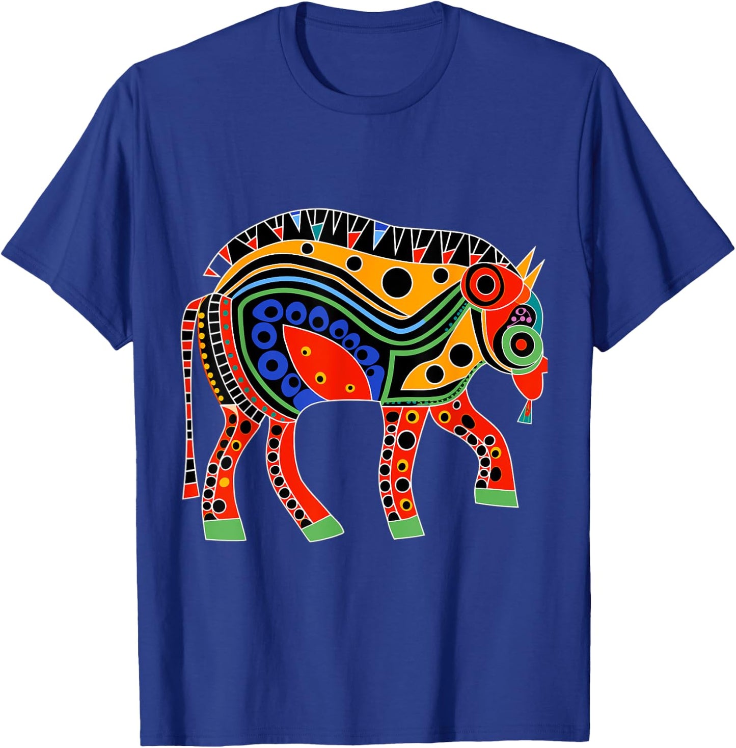 Native American Bison Pacific Northwest Coast Art Style T-Shirt - T-Shirt | Royal