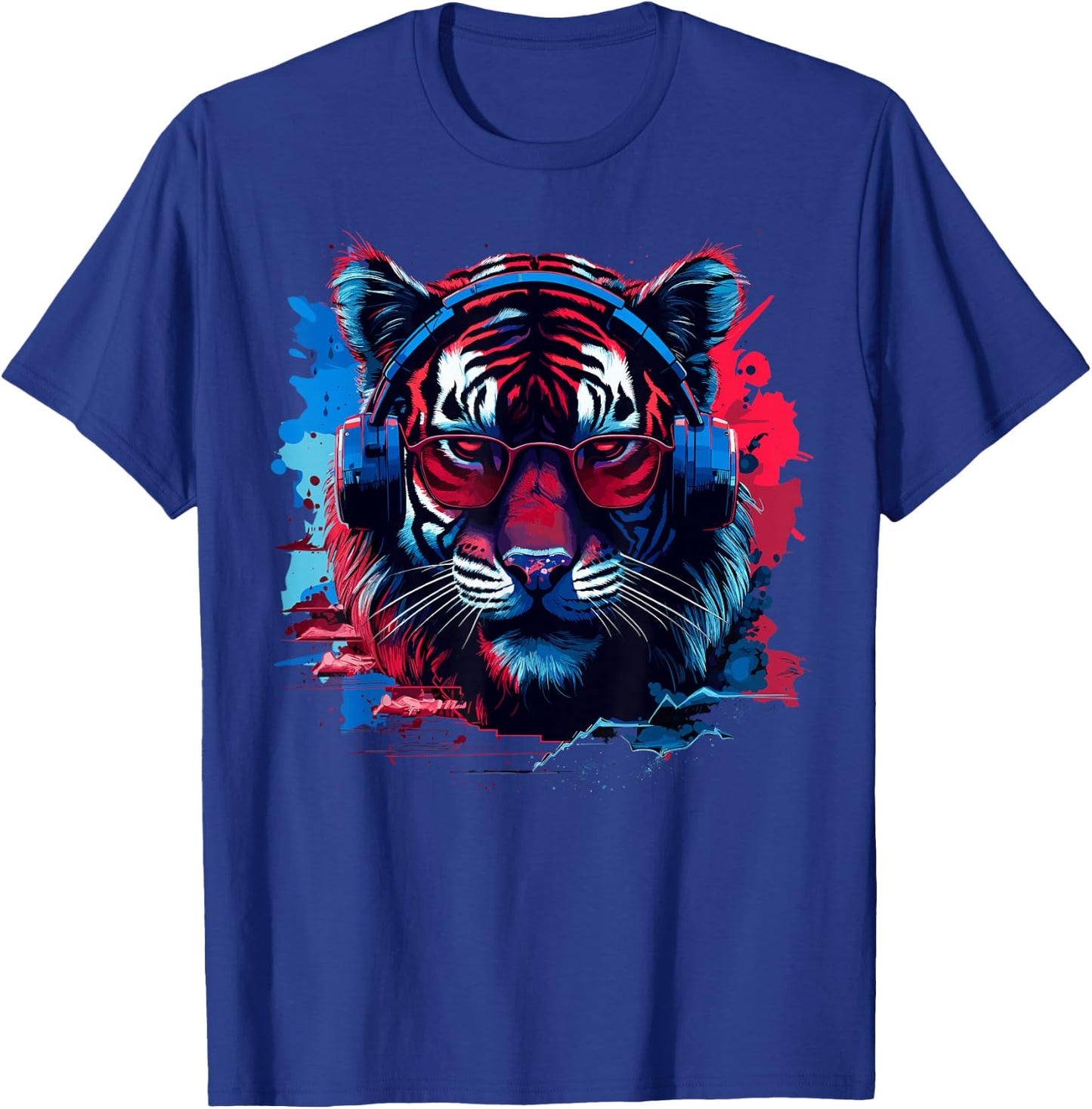 Sound Activated Audio Waveforms Concerts Party Tiger Decor T-Shirt - T-Shirt | Royal