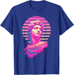 Apollo Vaporwave Aesthetic Greek God Retrowave Graphic T-Shirt - T-Shirt | Royal