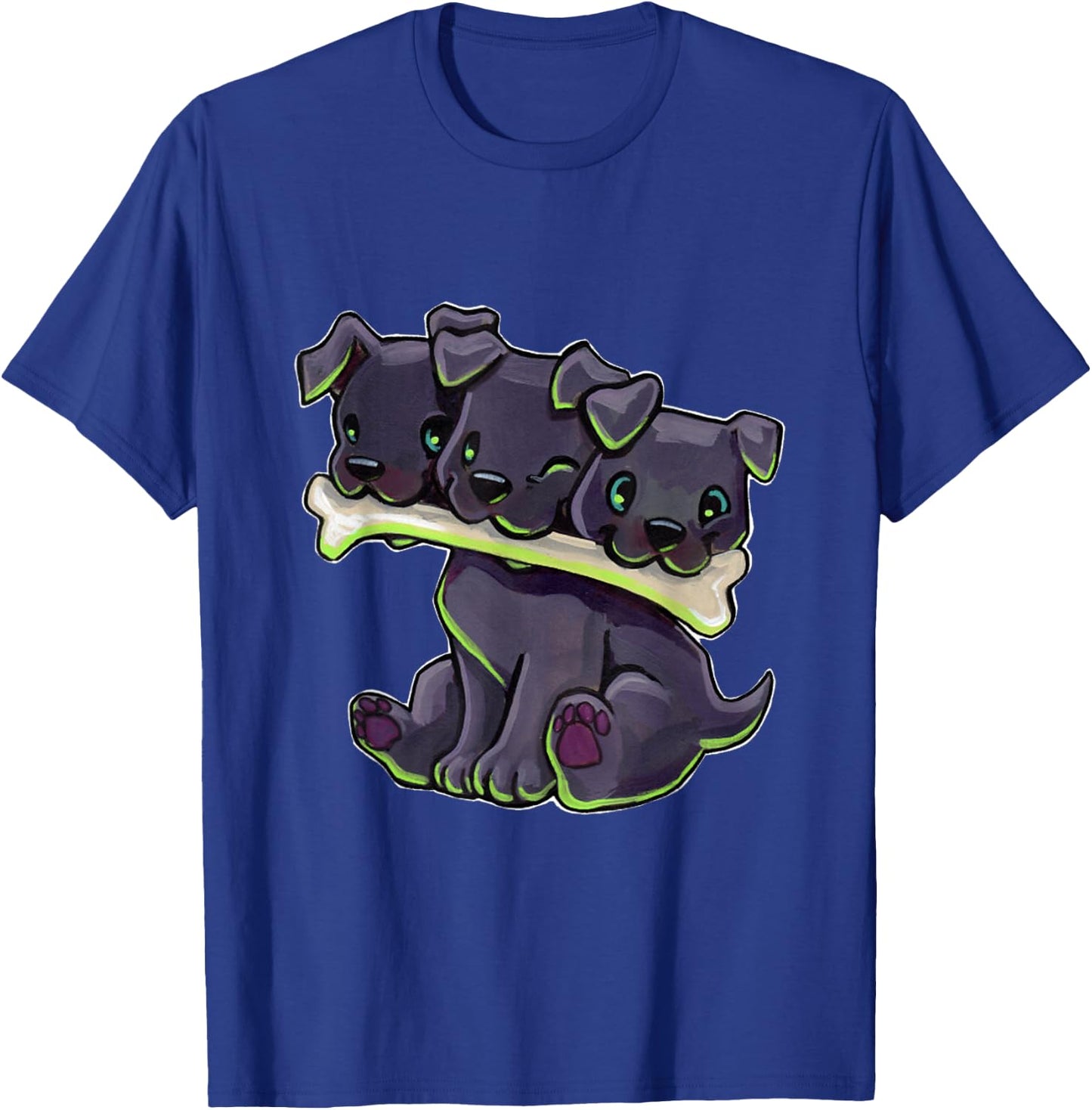 Cerberus Cute - Funny Dog T-Shirt - T-Shirt | Royal