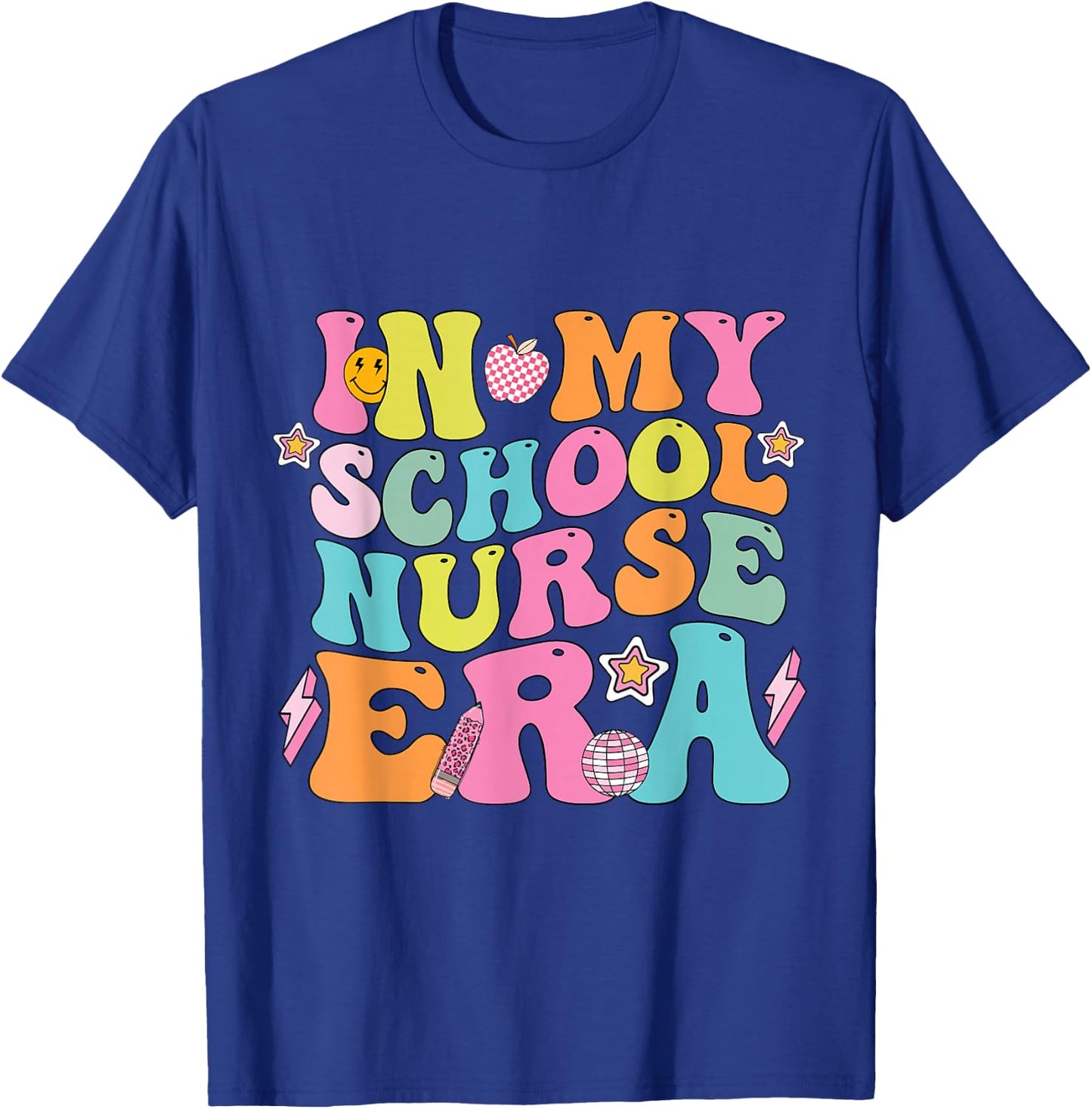 In My School Nurse Era Groovy Back To School Life T-Shirt - T-Shirt | Royal