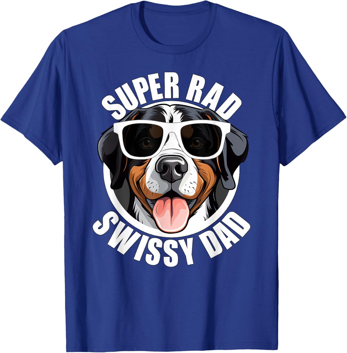 Greater Swiss Mountain Dog Swissy Dad Cute Puppy Father Men T-Shirt - T-Shirt | Royal