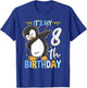 Its My 8th Birthday Dabbing Penguin T-Shirt - T-Shirt | Royal