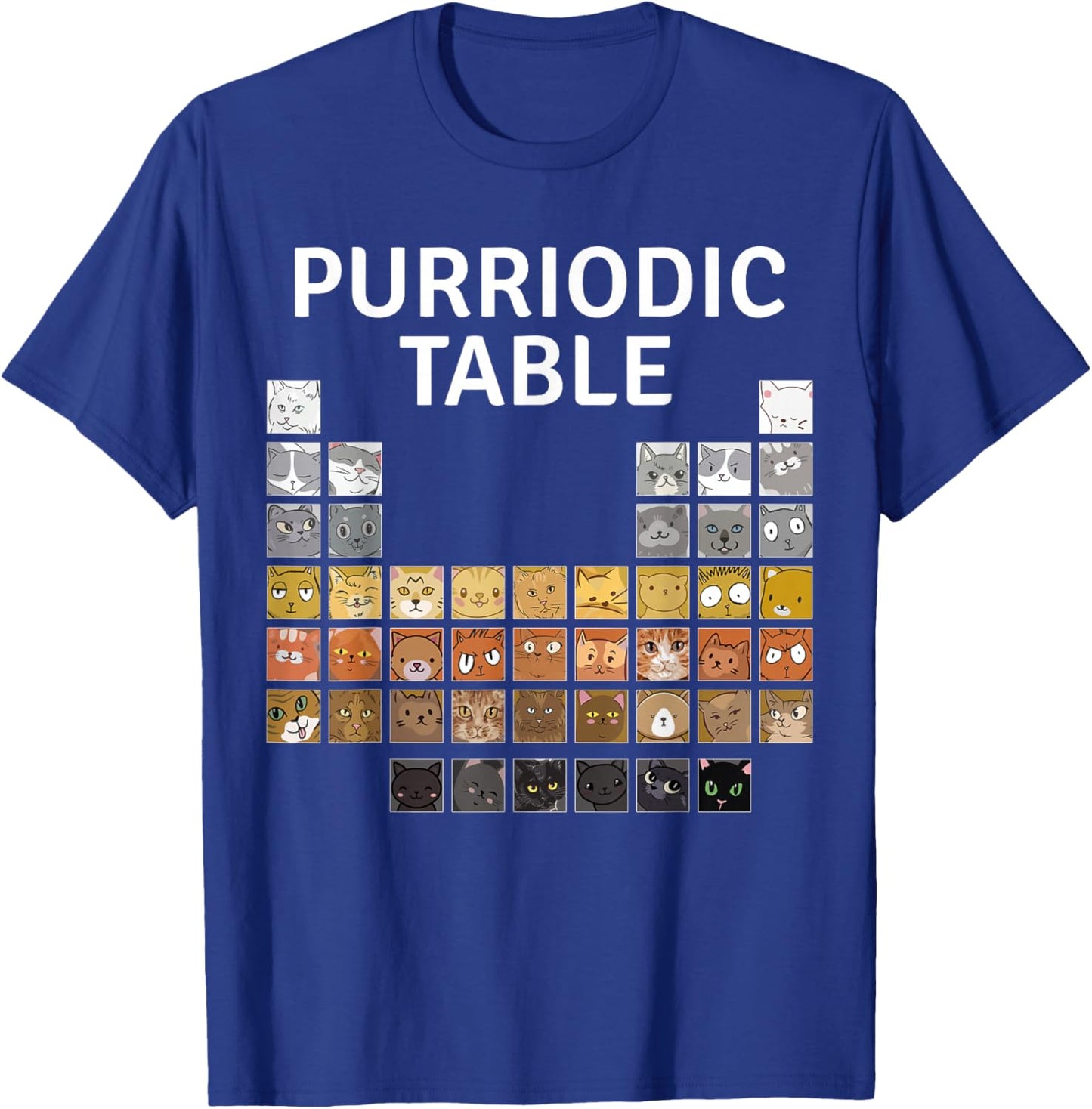 Chemistry Cat - Purriodic Table - Chemistry Pun Chemist T-Shirt - T-Shirt | Royal