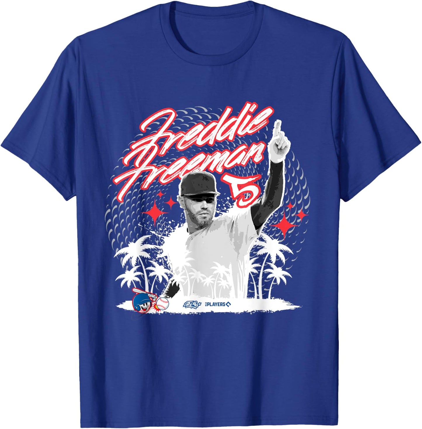 Freddie Freeman Los Angeles Baseball Sket One x MLB Players T-Shirt - T-Shirt | Royal