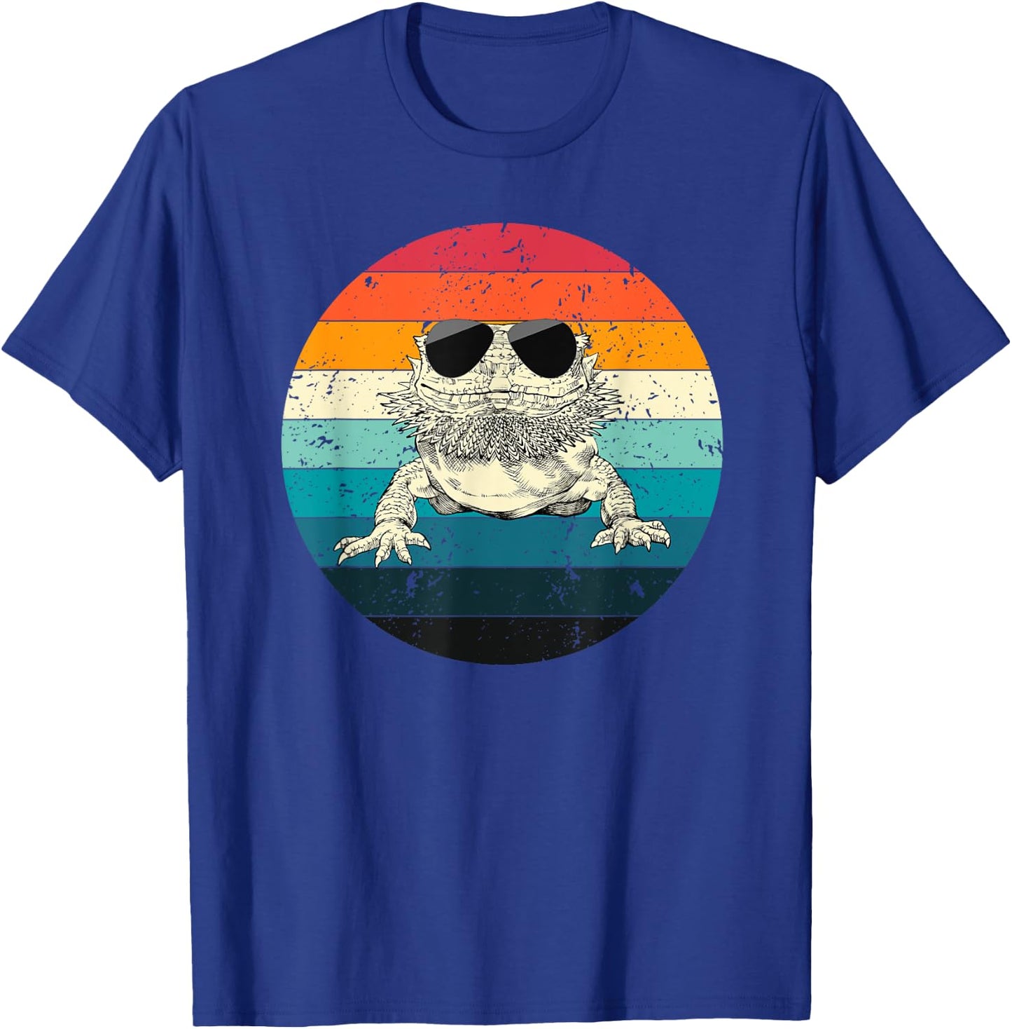 Retro Vintage Bearded Dragon Sunglasses Reptile Animal Lover T-Shirt - T-Shirt | Royal