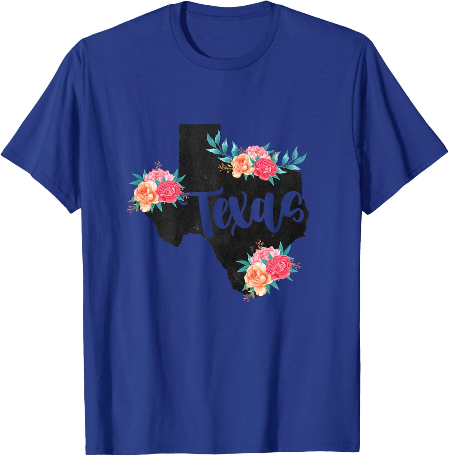 Vintage Texas Home State Map Pride Flowers Retro Rodeo T-Shirt - T-Shirt | Royal