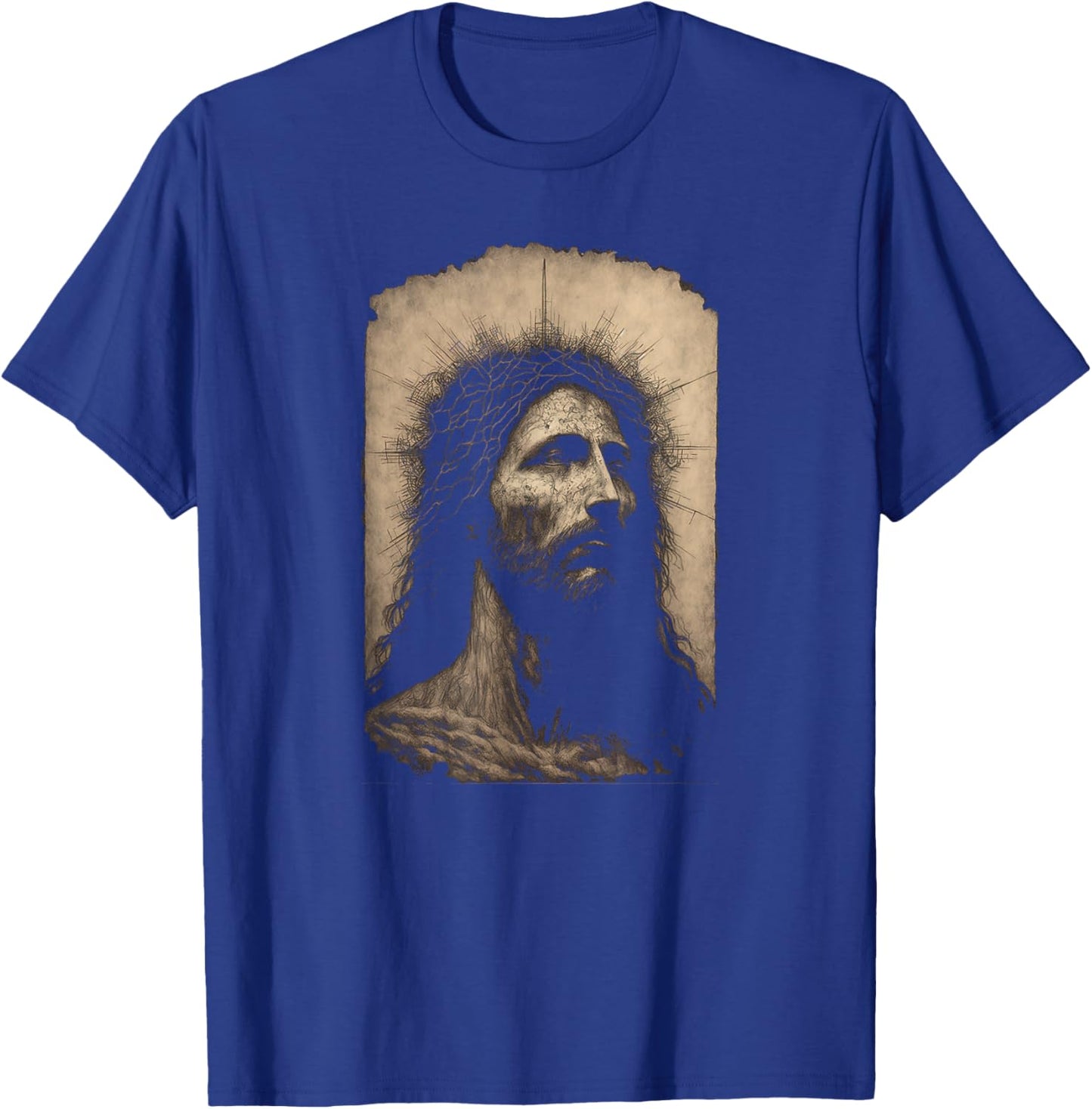 Biblical Christ Catholic Jesus Shroud of Turin Aesthetic T-Shirt - T-Shirt | Royal