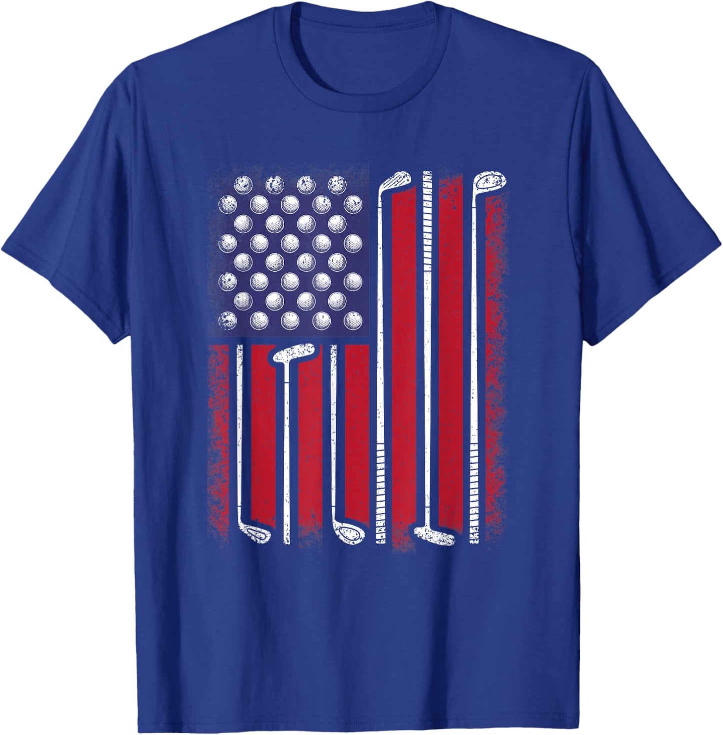 Funny Golf American Flag Golf Player Vintage Golfer Men Boys T-Shirt - T-Shirt | Royal
