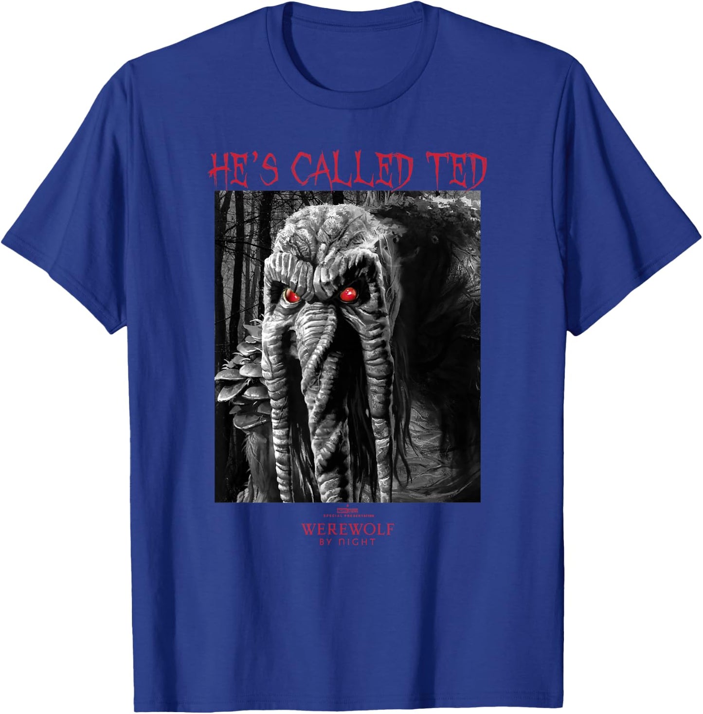Marvel Werewolf by Night Man-Thing Hes Called Ted Portrait T-Shirt - T-Shirt | Royal