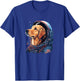 Funny Golden Retriever Astronaut in the space T-Shirt - T-Shirt | Royal